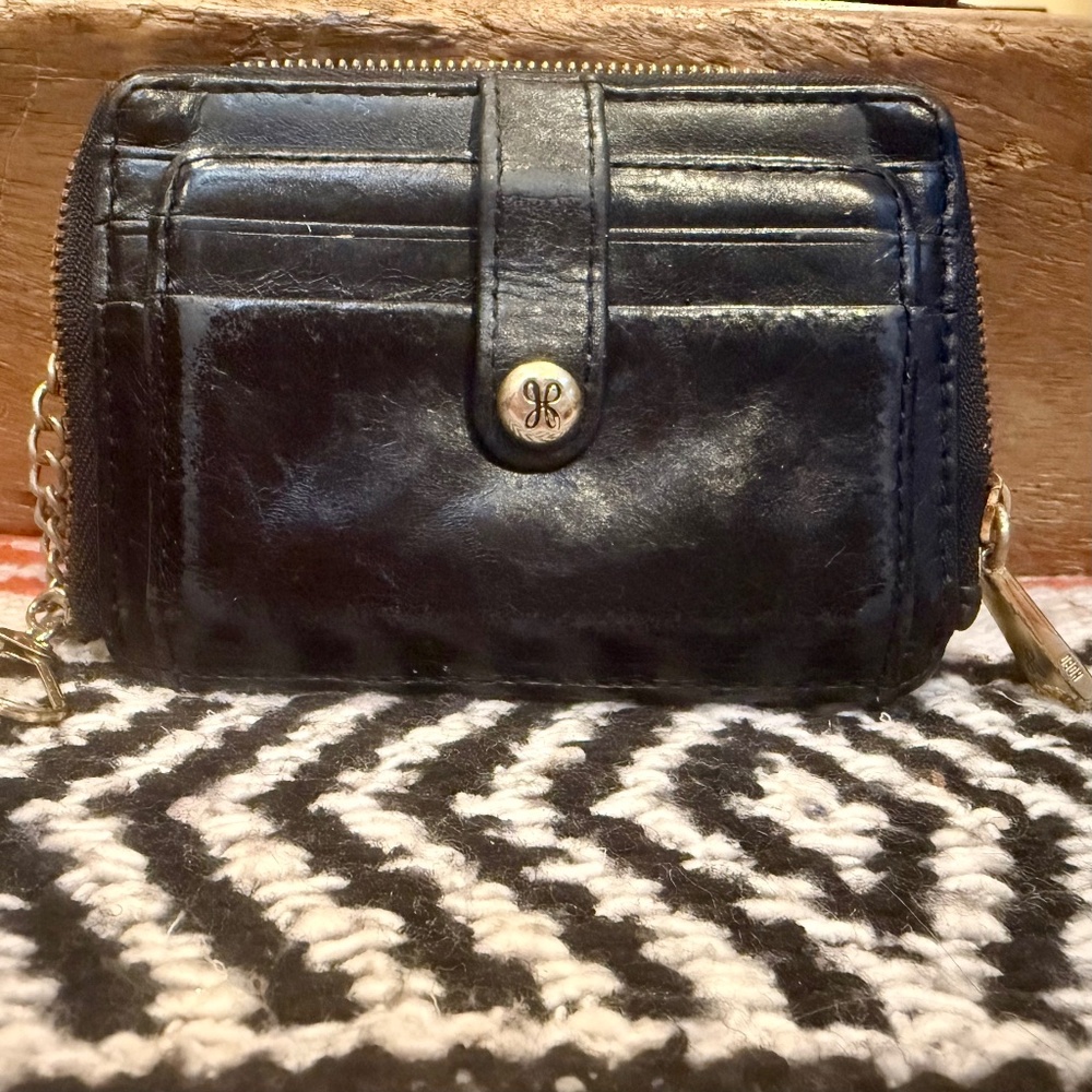 HOBO - leather black and gold coin pouch wallet